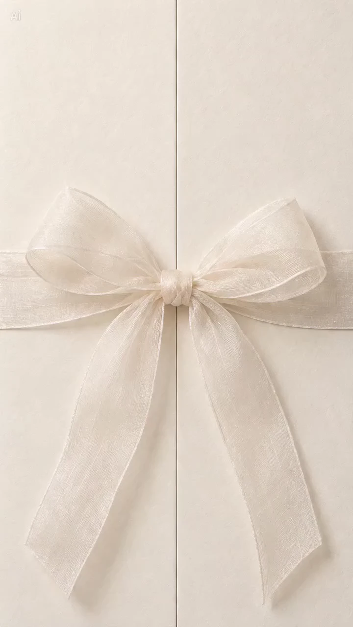 Organza Ivory opening envelope